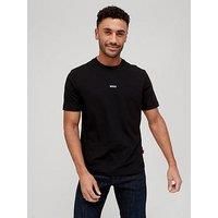 BOSS Mens TChup Logo-Print T-Shirt in Stretch Cotton Black