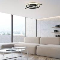 JUST LIGHT. LED ceiling light Korsa, black, 31cm, dimmable