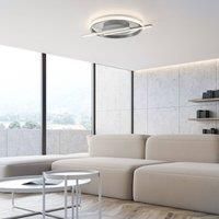 JUST LIGHT. Korsa LED ceiling light, steel-coloured, dimmable
