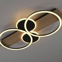 JUST LIGHT. Trooper LED ceiling light, iron, wood