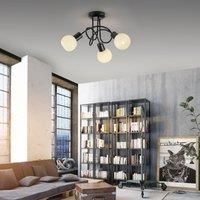 JUST LIGHT. Loki ceiling light, 3-bulb, round, black, iron