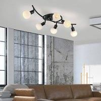 JUST LIGHT. Loki ceiling light, 6-bulb, black, iron, glass