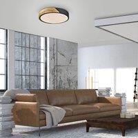 JUST LIGHT. Bila LED ceiling light, black, 32 cm, wood