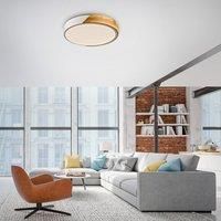 JUST LIGHT. Bila LED ceiling light, white, 32 cm, wood