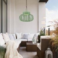 JUST LIGHT. Akuba LED table lamp, green, 22 cm, bamboo