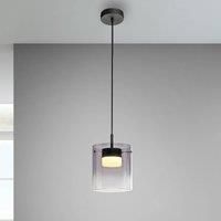 JUST LIGHT. GmbH JUST LIGHT. Elio LED pendant light, smoked glass, 1-bulb, black