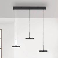 JUST LIGHT. GmbH JUST LIGHT. LED pendant light Plata, black, 3-bulb, 3,000 K