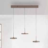 JUST LIGHT. GmbH JUST LIGHT. LED pendant light Plata, sand, 3-bulb, 3,000 K