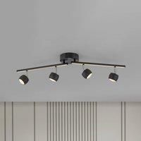 JUST LIGHT. GmbH JUST LIGHT. Jarik LED downlight, 4-bulb, black, 3,000 K