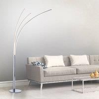 Leuchten Direkt Maja LED floor lamp, 3-bulb chrome