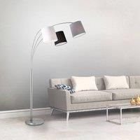 Leuchten Direkt Melvin floor lamp, three-bulb, black/grey/white