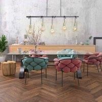 Leuchten Direkt Tamara hanging light, five-bulb, brass/black