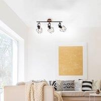 Leuchten Direkt 15673-78 Wall and Ceiling Light, Natural Wood 3 x E27/60 W Interior Light, IP20 Wall and Ceiling Light