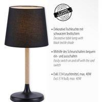 Leuchten Direkt Nima table lamp, fabric lampshade black
