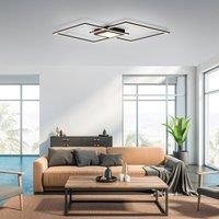 JUST LIGHT. LED ceiling light Asmin, CCT, black, 106x37cm