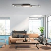 JUST LIGHT. LED ceiling light Asmin, CCT, black, 100x17.9cm