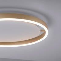 JUST LIGHT. LED ceiling light Ritus, 39.3cm matt brass