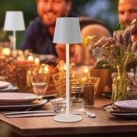 JUST LIGHT. GmbH JUST LIGHT. Euria LED table lamp, grey-beige iron IP54