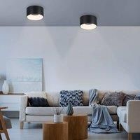 JUST LIGHT. LED ceiling light Tanika black, 16cm, dimmable