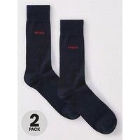 HUGO Men/'s 2P RS UNI CC Socks, New-Dark Blue401, 40-46 (Pack of 2)