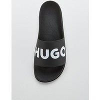 HUGO Mens Match it Logo-Strap Slides Made in Italy Size 9 Black