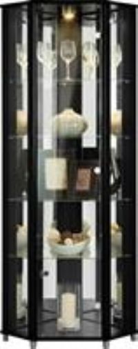 Argos Home 1 Glass Door Corner Display Cabinet  Black