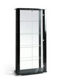 Home Stella 2 Glass Door Wide Display Cabinet (Black)