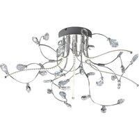 HELL Crystal ceiling light, chrome, 54 cm