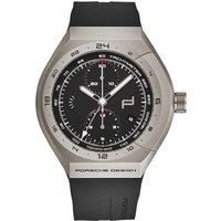Monobloc Actuator GMT Chronograph Black Dial Black Rubber Strap Automatic Watch