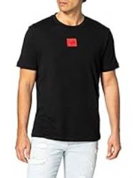 HUGO Mens Diragolino212 Cotton T-Shirt with red Logo Label