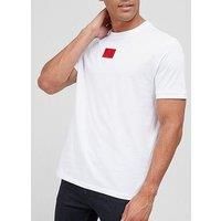 HUGO Mens Diragolino212 Cotton T-Shirt with red Logo Label