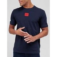 HUGO Mens Diragolino212 Regular-fit Cotton T-Shirt with red Logo Label