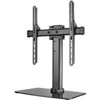 Hama TV Stand, tiltable, rotatable, fully movable (for TVs from 32-65 inches, height adjustable, base plate made of glass, TVs up to 40kg, VESA up to 600x400), black
