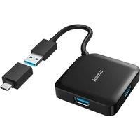 Hama External 4-Port USB 3.2 Gen 1 Hub USB Powered USB-A w/ USB-C Adapter