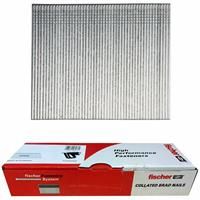 Fischer 16G Galvanised Straight Brad Nails 38mm (2000 Pack) in Silver Galvanised Steel