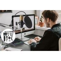 9Pc Podcast Starter Kit + Microphone - 2 Colours! - Black