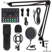 9Pc Podcast Starter Kit + Microphone - 2 Colours! - Black