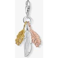 Thomas Sabo Women-Charm Pendant Feathers Charm Club 925 Sterling Silver 18k yellow and rose gold plating 1010-431-12