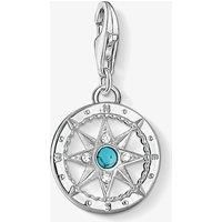 Thomas Sabo Women-Charm Pendant Compass Charm Club 925 Sterling Silver Zirconia white simulated turquoise 1228-405-17
