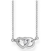 Thomas Sabo Women's 925 Sterling Silver Glam and Soul Together Heart Small Necklace of Length 45 cm KE1643-051-14-L45v