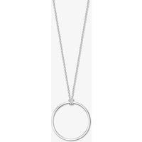 Thomas Sabo Women's 925 Sterling Silver Circle Silver Charm Club Necklace of Length 90 cm X0252-001-21-L90