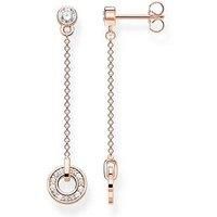 THOMAS SABO Women Earring circle with white stones rose gold 925 Sterling Silver, 18K Rose Gold Plating H2063-416-14