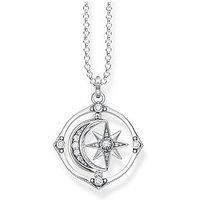 Thomas Sabo Women's Necklace with Star and Moon Pendant, Silver 70 cm