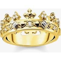 Thomas Sabo TR2302-414-14 Women/'s Ring Crown Gold 925 Sterling Silver 750 Yellow Gold Plated, 52, Sterling silver, Cubic Zirconia