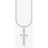 Thomas Sabo 925 Sterling Silver Pave Cross Necklace of Length 38-45cm