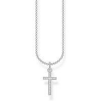 Thomas Sabo 925 Sterling Silver Pave Cross Necklace of Length 38-45cm