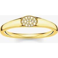 THOMAS SABO Gold Plated Oval Cubic Zirconia Pav Ring TR2315-414-14-56