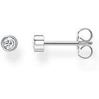 Thomas Sabo Women's Single Stud Earrings White Stone 925 Sterling Silver 0,40 cm silver