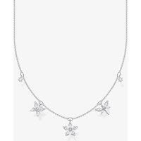 THOMAS SABO Sterling Silver White Cubic Zirconia Flower Necklace KE2100-051-14