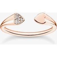 THOMAS SABO Ladies Rose Gold Plated Open Cuff Heart Ring TR2392-416-14-52
